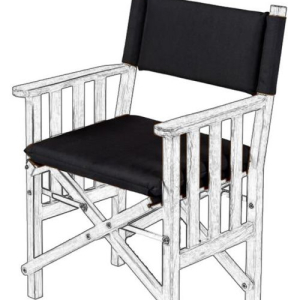 Cushion Set for Teak Directors Chair II and Helmsman Seat II - Black