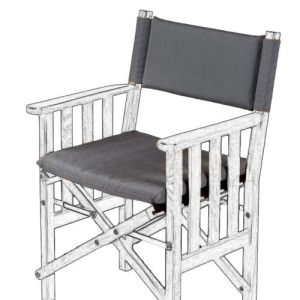 Cushion Set for Teak Directors Chair II and Helmsman Seat II - Forza Charcoal