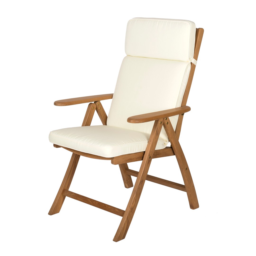 Solid-Teak-Reclining-Armchair-with-Cream-Cushions-1